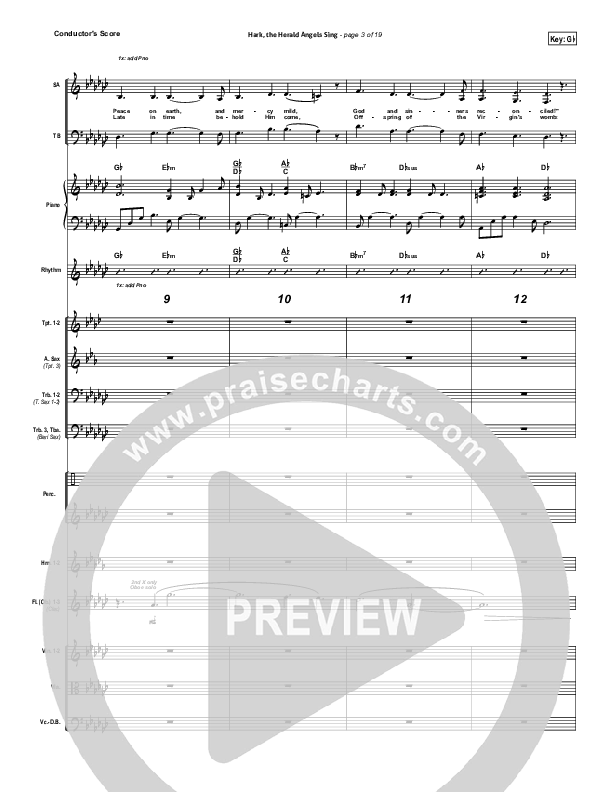 Hark The Herald Angels Sing Conductor's Score (Matt Maher)