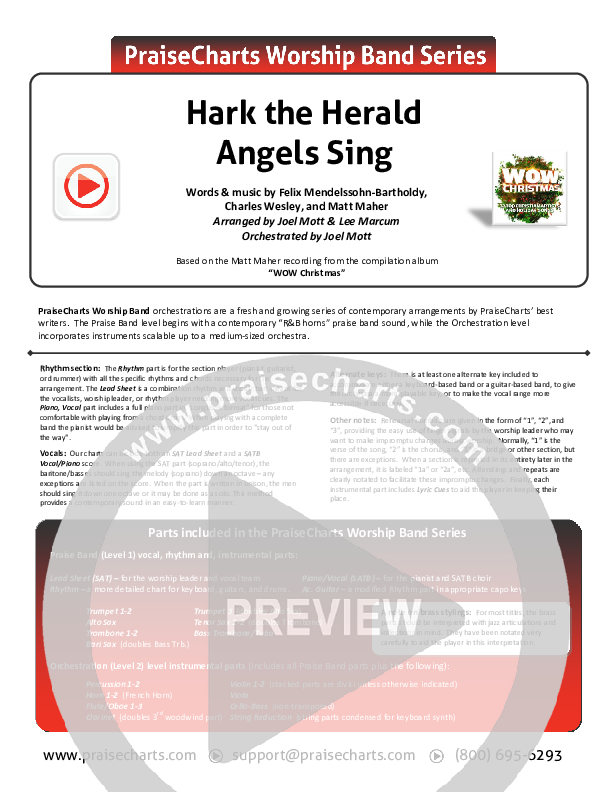 Hark The Herald Angels Sing Cover Sheet (Matt Maher)