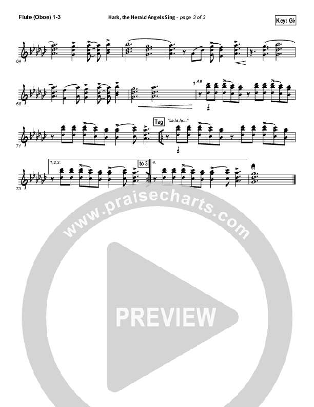 Hark The Herald Angels Sing Flute/Oboe 1/2/3 (Matt Maher)