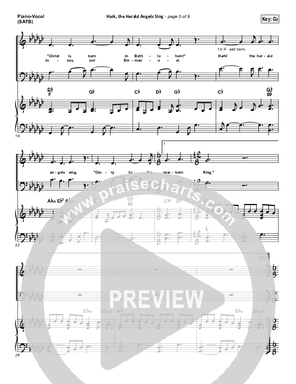 Hark The Herald Angels Sing Piano/Vocal (SATB) (Matt Maher)