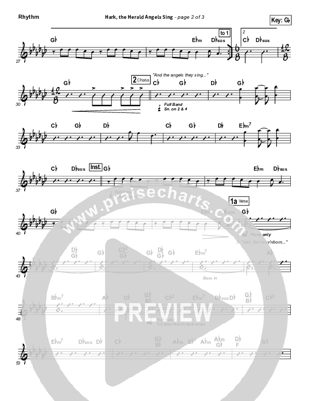 Hark The Herald Angels Sing Rhythm Chart (Matt Maher)