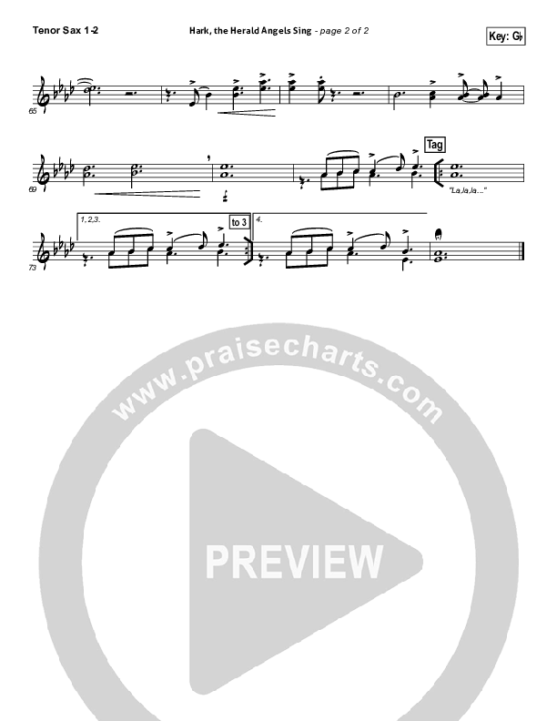 Hark The Herald Angels Sing Tenor Sax 1/2 (Matt Maher)