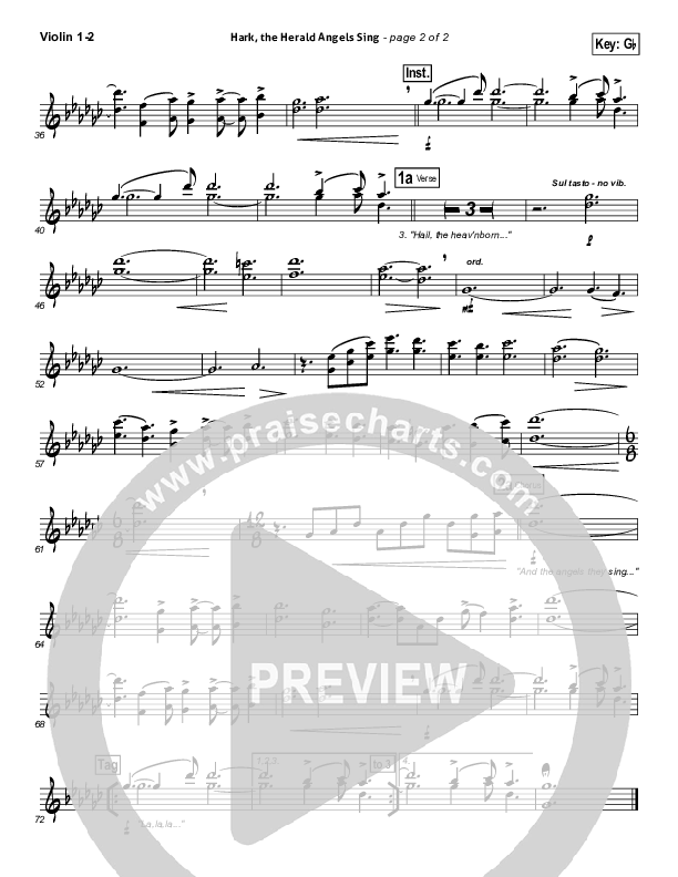 Hark The Herald Angels Sing Violin 1/2 (Matt Maher)