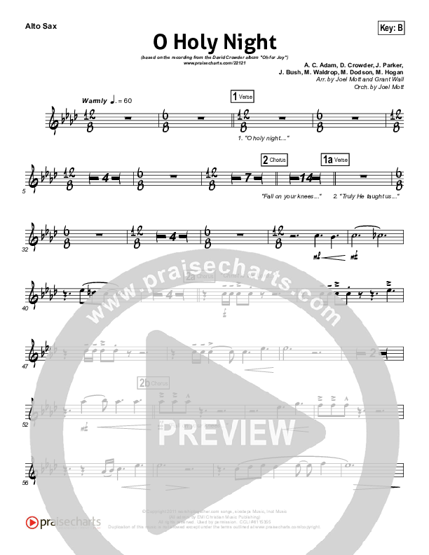 O Holy Night Alto Sax (David Crowder)