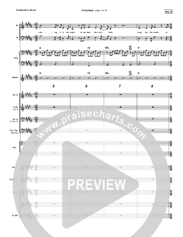 O Holy Night Conductor's Score (David Crowder)