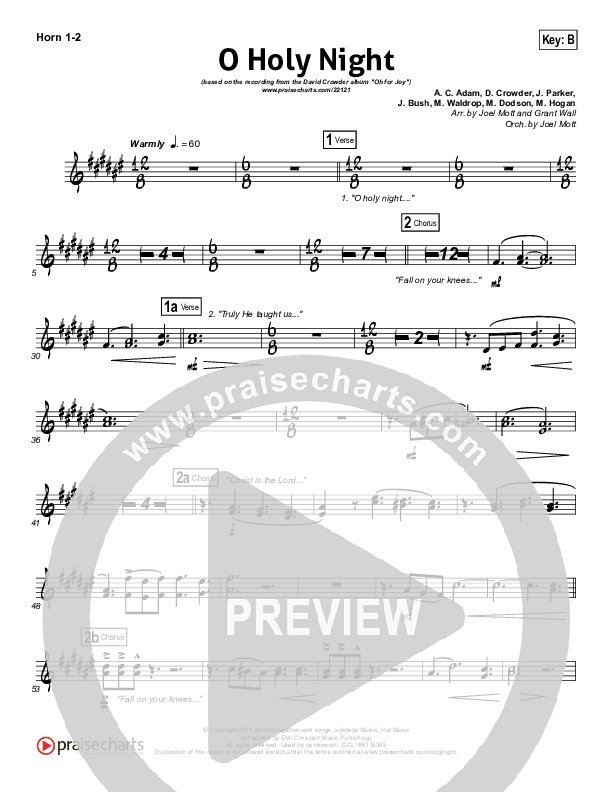 O Holy Night French Horn 1/2 (David Crowder)