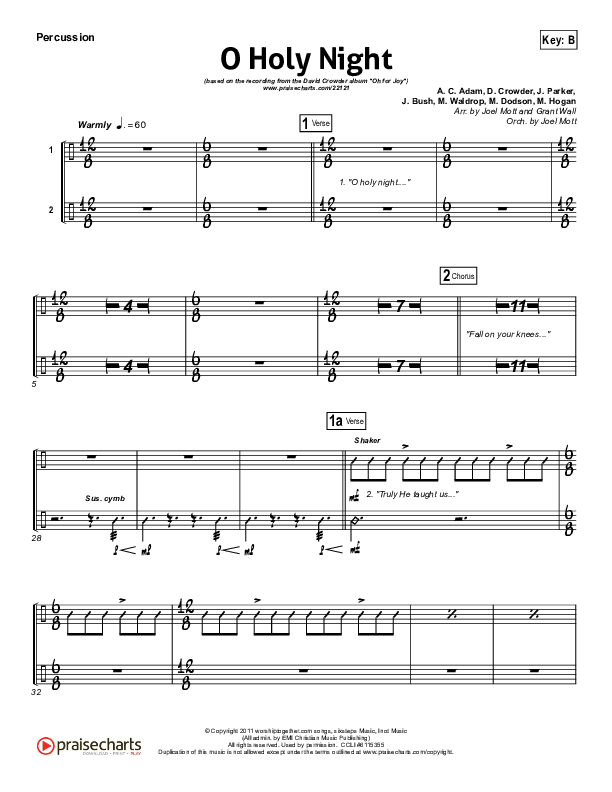 O Holy Night Percussion (David Crowder)