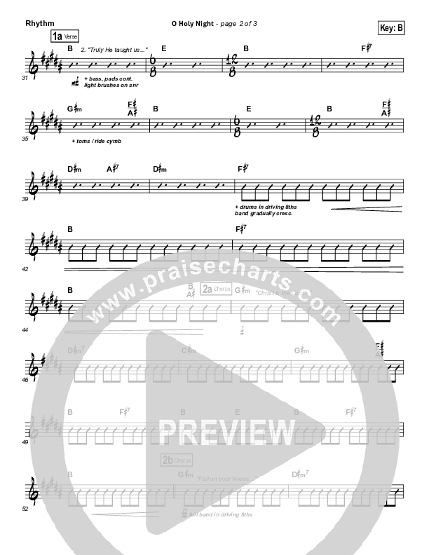 O Holy Night Rhythm Chart (David Crowder)