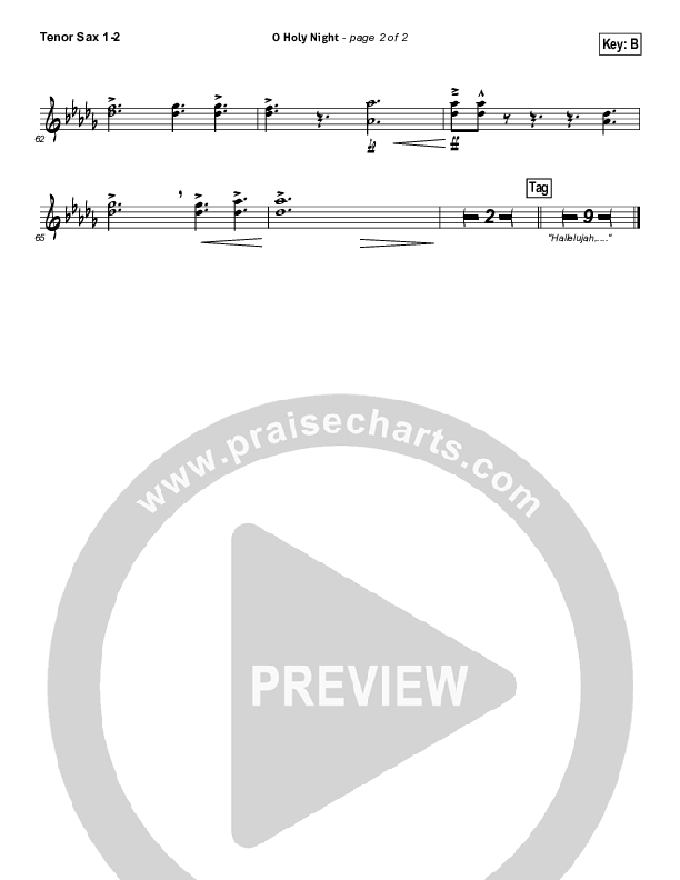 O Holy Night Tenor Sax 1/2 (David Crowder)