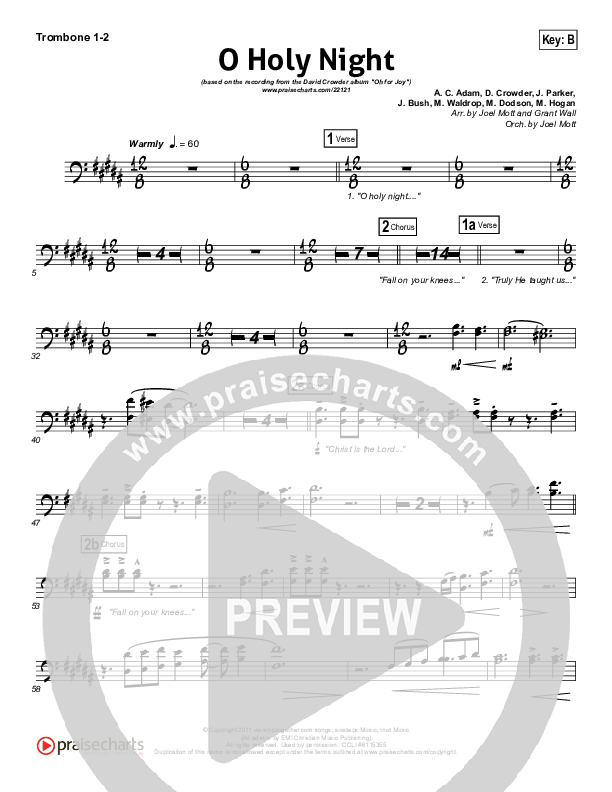 O Holy Night Trombone 1/2 (David Crowder)