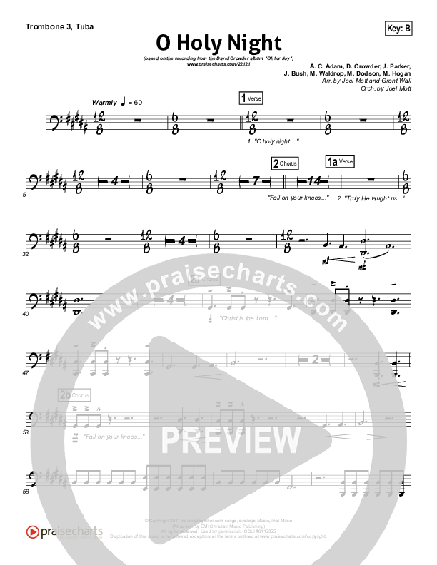 O Holy Night Trombone 3/Tuba (David Crowder)