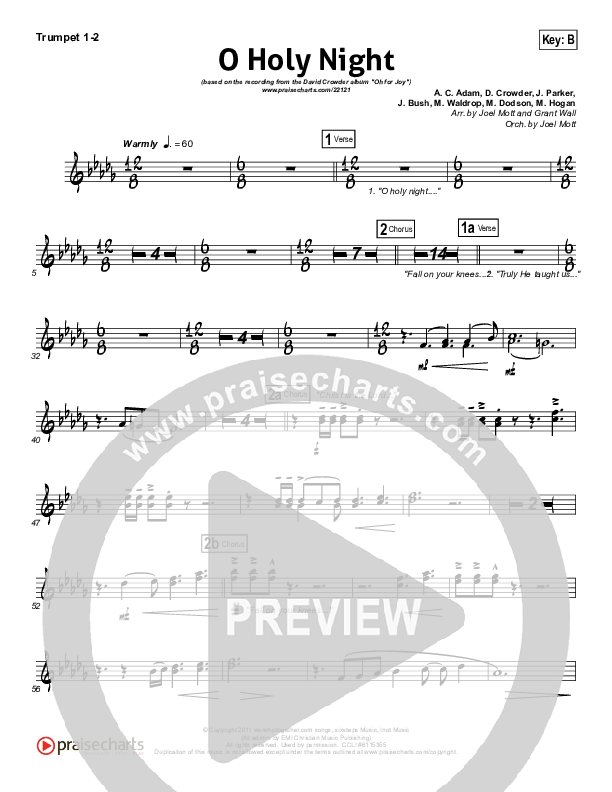 O Holy Night Trumpet 1,2 (David Crowder)