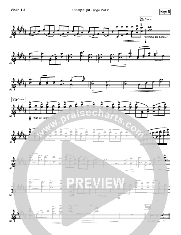 O Holy Night Violin 1/2 (David Crowder)