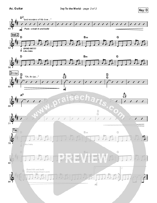 Joy To The World Acoustic Guitar (David Crowder)