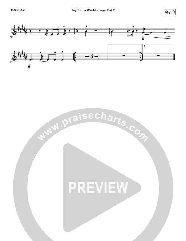 Joy To The World Bari Sax (David Crowder)