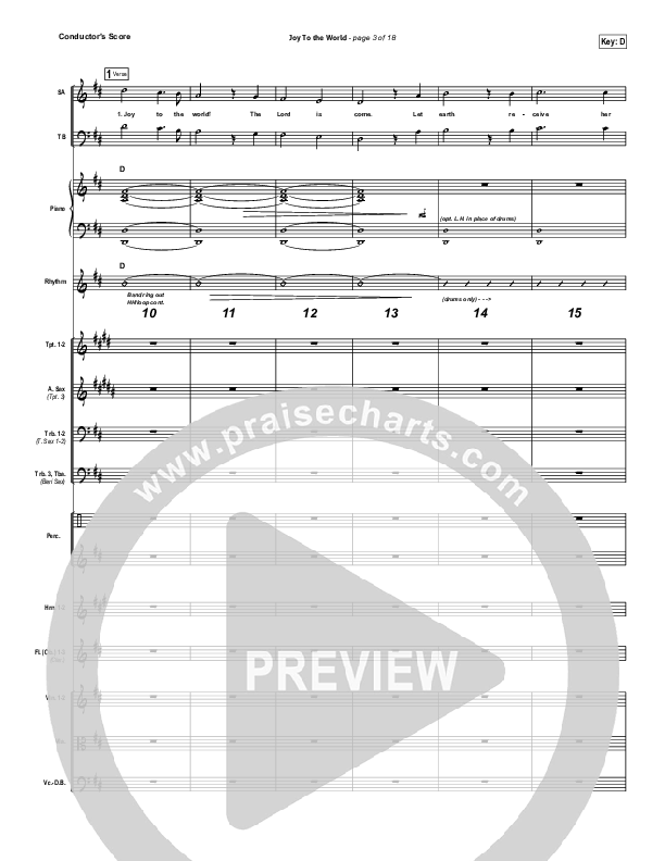Joy To The World Conductor's Score (David Crowder)