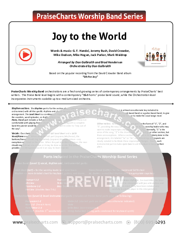 Joy To The World Orchestration (David Crowder)