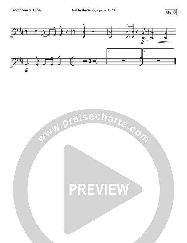 Joy To The World Trombone 3/Tuba (David Crowder)
