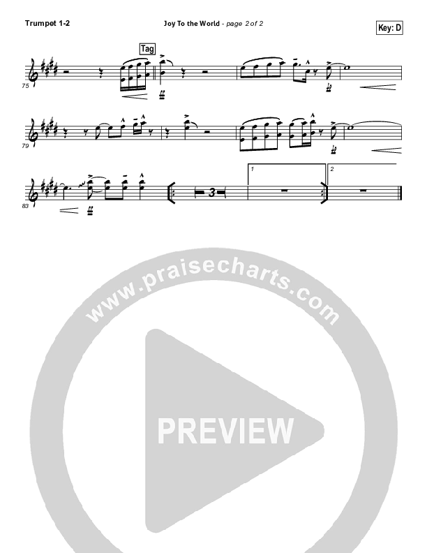 Joy To The World Trumpet 1,2 (David Crowder)