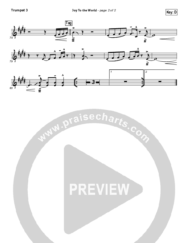 Joy To The World Trumpet 3 (David Crowder)