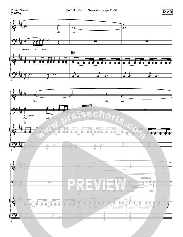 Go Tell It On The Mountain Piano/Vocal (SATB) (David Crowder)
