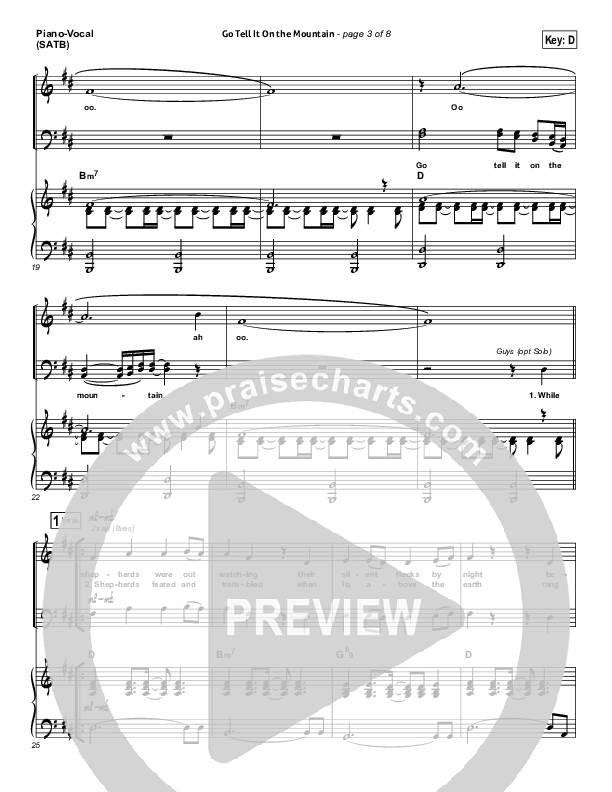 Go Tell It On The Mountain Piano/Vocal (SATB) (David Crowder)