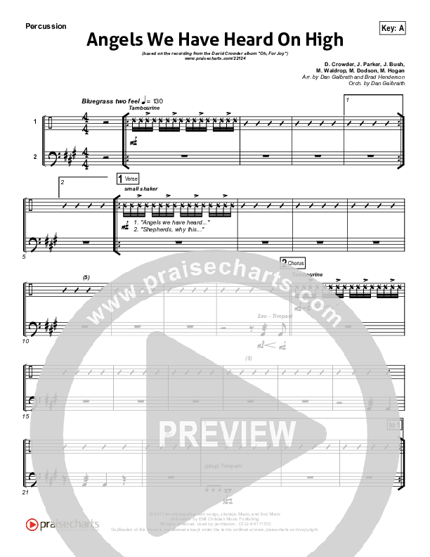 Angels We Have Heard On High Percussion (David Crowder)