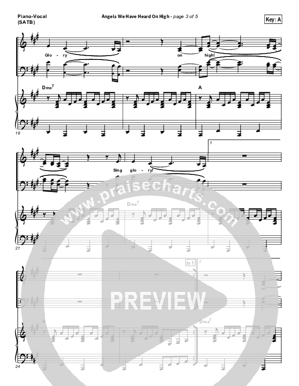 Angels We Have Heard On High Piano/Vocal (David Crowder)