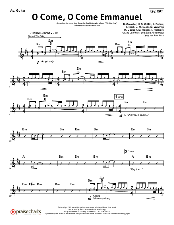 O Come O Come Emmanuel Acoustic Guitar (David Crowder)