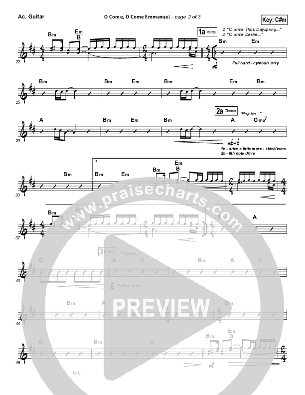 O Come O Come Emmanuel Acoustic Guitar (David Crowder)