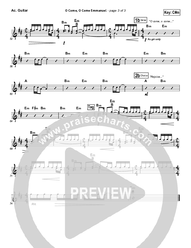 O Come O Come Emmanuel Acoustic Guitar (David Crowder)