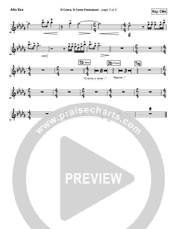 O Come O Come Emmanuel Alto Sax (David Crowder)