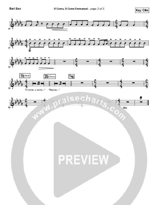 O Come O Come Emmanuel Bari Sax (David Crowder)