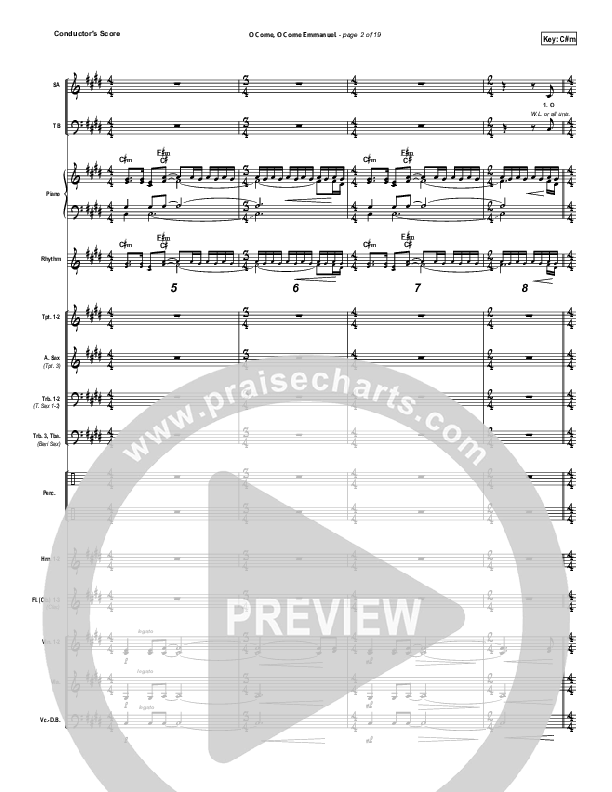 O Come O Come Emmanuel Conductor's Score (David Crowder)