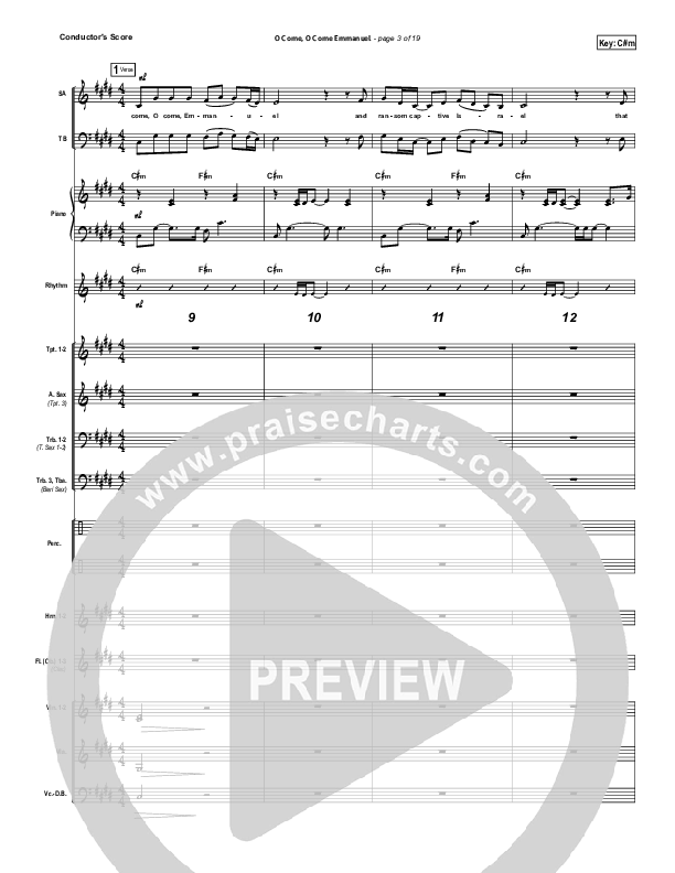 O Come O Come Emmanuel Conductor's Score (David Crowder)