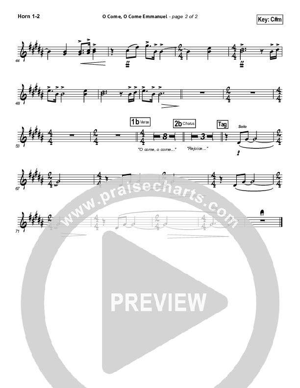 O Come O Come Emmanuel French Horn 1/2 (David Crowder)