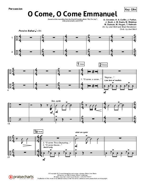 O Come O Come Emmanuel Percussion (David Crowder)