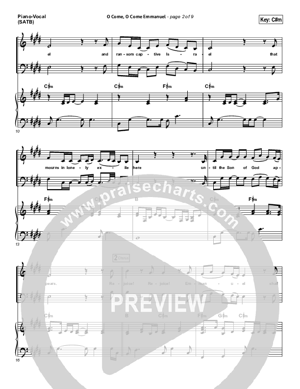 O Come O Come Emmanuel Piano/Vocal (David Crowder)