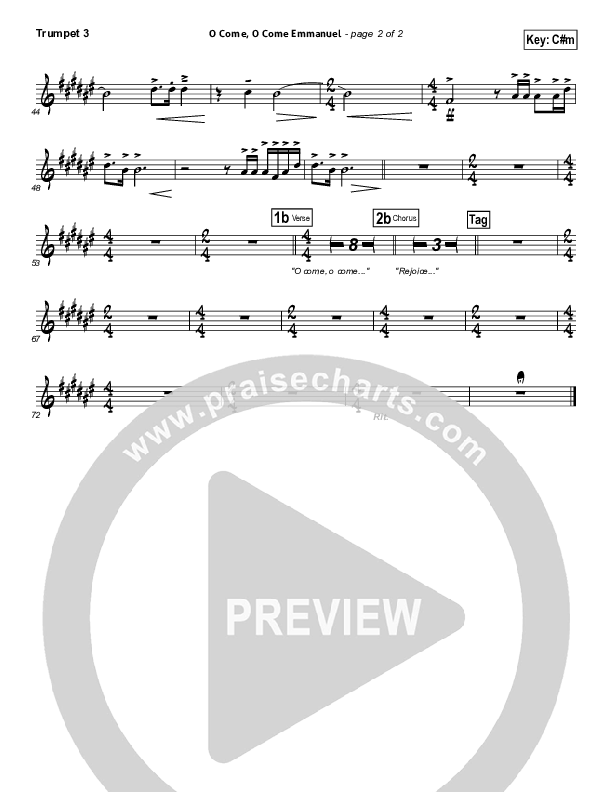 O Come O Come Emmanuel Trumpet 3 (David Crowder)