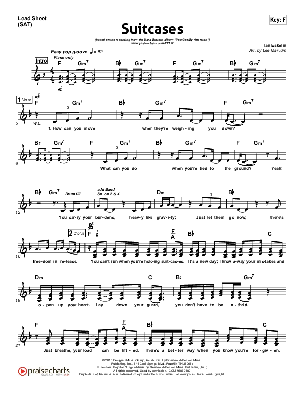 Suitcases (Dara Maclean) PraiseCharts