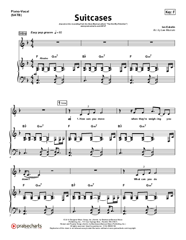 Suitcases Piano/Vocal (Dara Maclean)