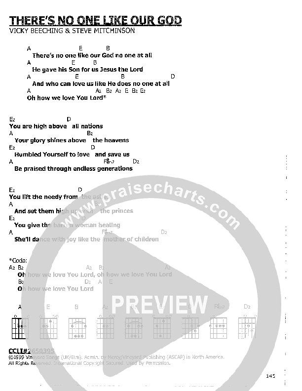 There's No One Like Our God Chords & Lyrics (Wendy O'Connell)