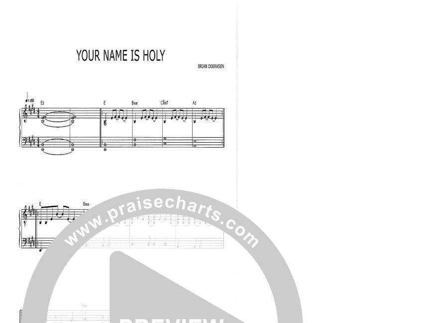 Your Name Is Holy Sheet Music PDF (Brian Doerksen / Wendy O'Connell ...