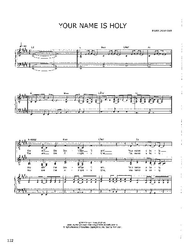 Your Name Is Holy Lead & Piano (Brian Doerksen / Wendy O'Connell)