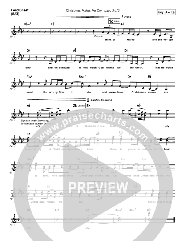 Christmas Makes Me Cry Lead (SAT) (Matthew West)