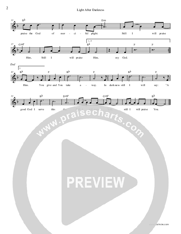 Light After Darkness Lead Sheet (Zac Hicks / Cherry Creek Worship)