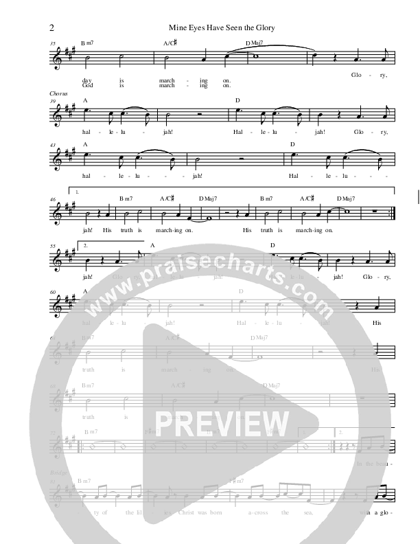 Mine Eyes Have Seen The Glory Lead Sheet (Zac Hicks / Cherry Creek Worship)