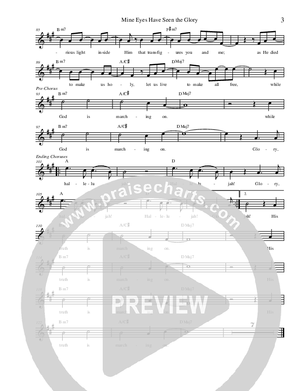 Mine Eyes Have Seen The Glory Lead Sheet (Zac Hicks / Cherry Creek Worship)