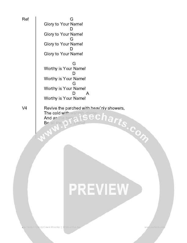 Be All The Glory Thine Chord Chart (Zac Hicks / Cherry Creek Worship)