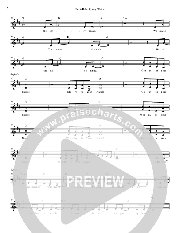 Be All The Glory Thine Lead Sheet (Zac Hicks / Cherry Creek Worship)